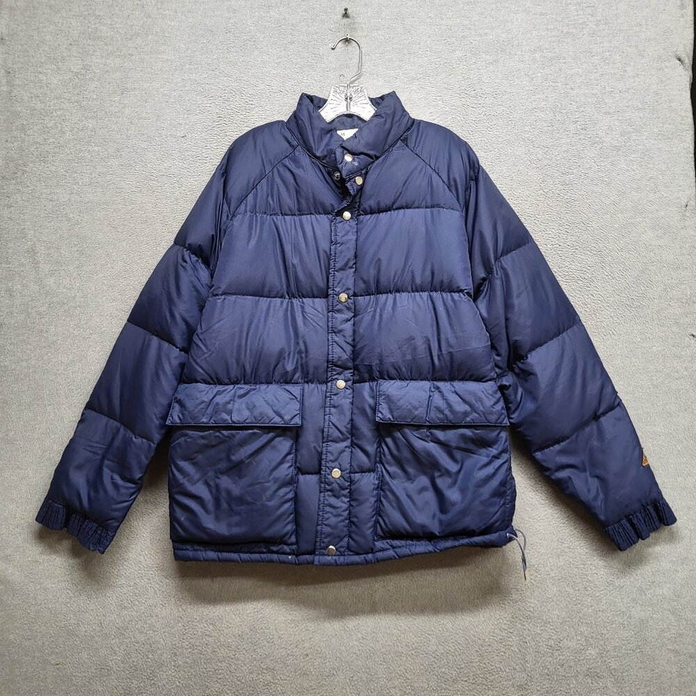 VINTAGE Camel Men Puffer Jacket‎ XL Blue Ripstop Goose Down READ